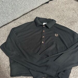 PINK Victoria's Secret Black Long Sleeve Polo